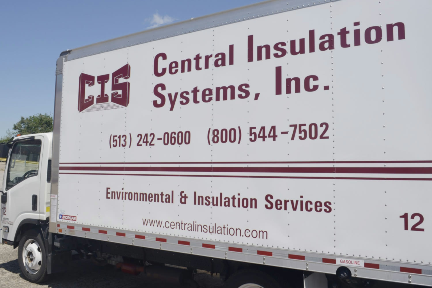 Central Insulation Systems box truck with the CIS logo and phone numbers